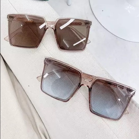 Oversized Square Tan Gradient Tint Sunglasses - Picture 3 of 6